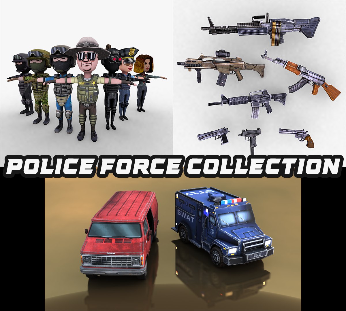 Police Force Weapons and Vehicles 3D https://p.turbosquid.com/ts-thumb/gK/VNxCql/nW/policeforcecollection/png/1761659187/1920x1080/fit_q87/a94faf15e8291774fa332cda830ef058bf8f1a9a/policeforcecollection.jpg