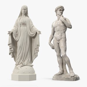 3D Stone Statue Collection
