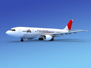 3d airline airbus a300 air model