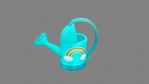 3D Cartoon Blue watering pot model