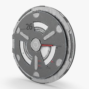 Industrial Airlock Door 26 Old Grey