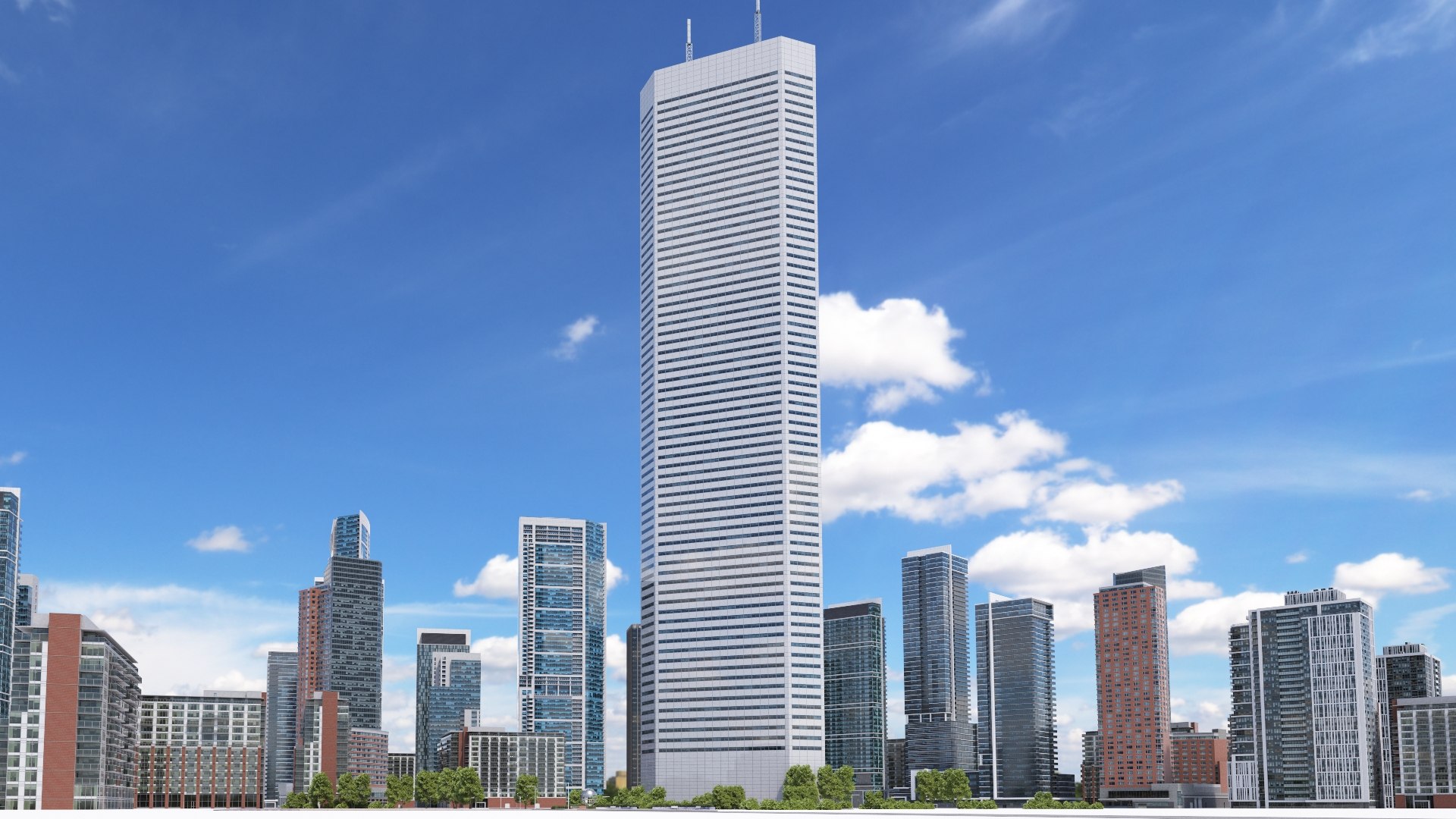 First Canadian Place V5 Lowpoly 3D Model - TurboSquid 1789264