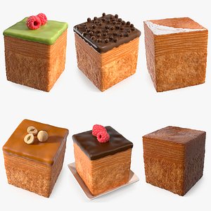Cube Croissants Collection 3D model