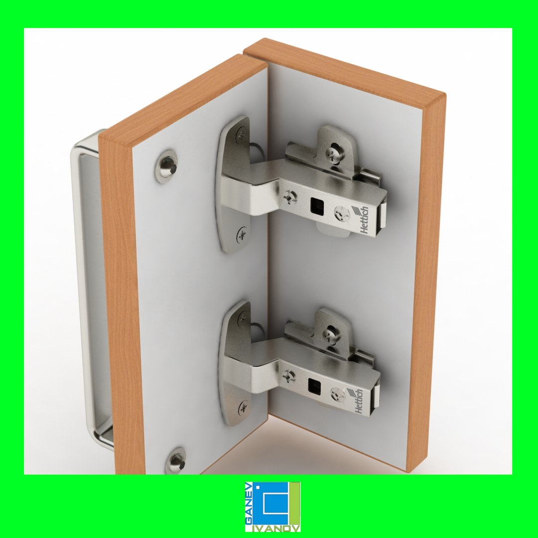 3d Hettich Inset Cup Hinges Model