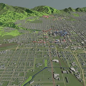 3D model Salt Lake City Utah USA - city and urban