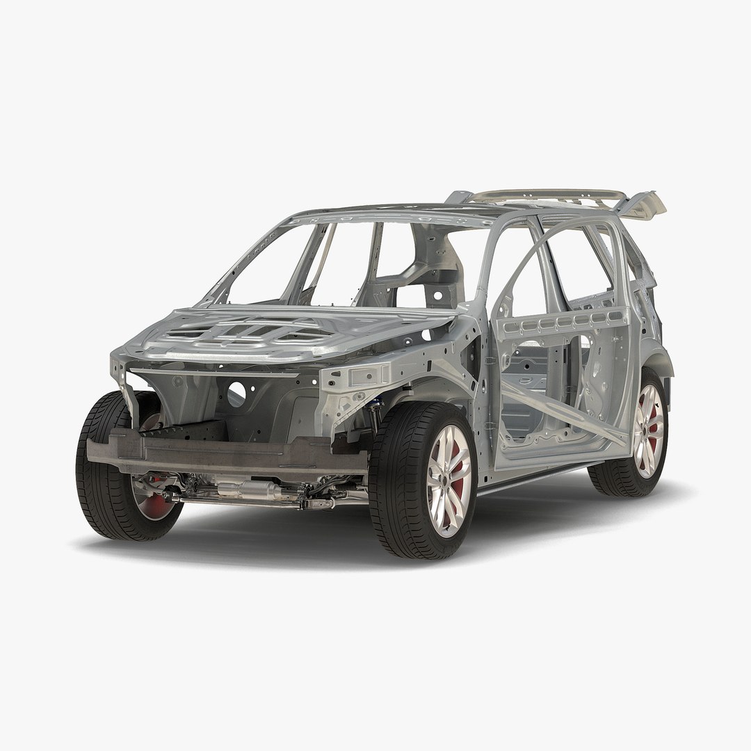SUV Frame with Chassis Rigged 3D Model 3D model preview