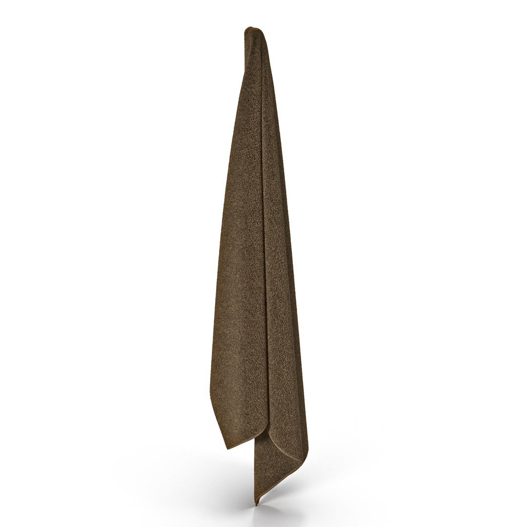 Hanging Bathroom Towel Brown 3D Model 3D model preview