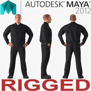 3D model worker rigged works