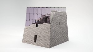 Ancient Ruined Tower Restored as Exhibition Space with Modern Glass and Steel Roof