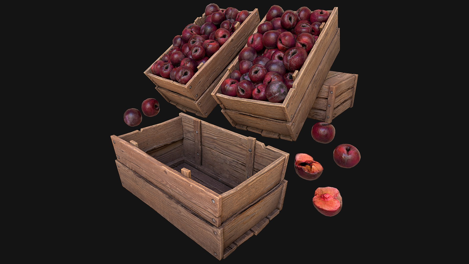 Plums Crate Stand Box 3D - TurboSquid 1927855