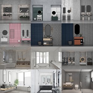 3D 12 Modern Bathrooms - Collection 09