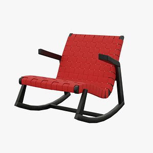 3D model Red Rocking Chair