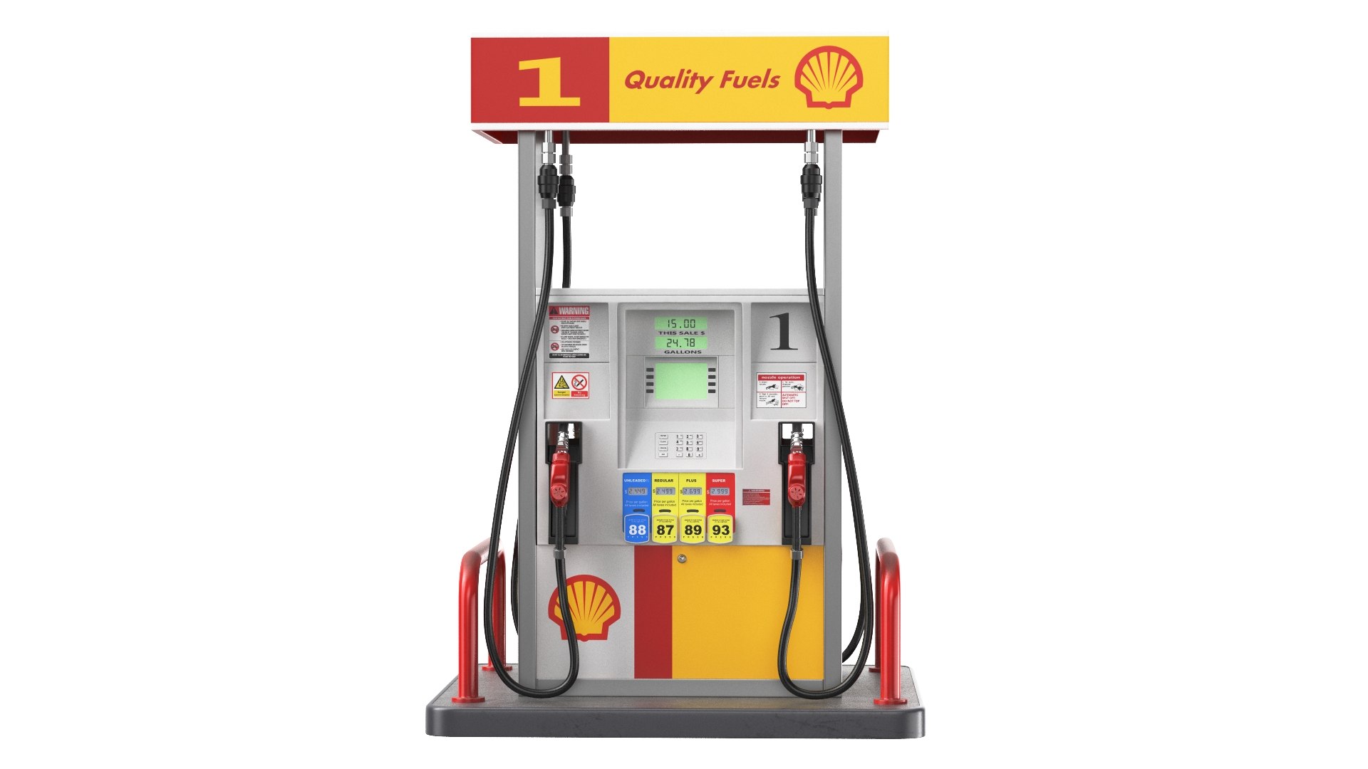 3D Two Detailed Shell Gas Pump - TurboSquid 2019957