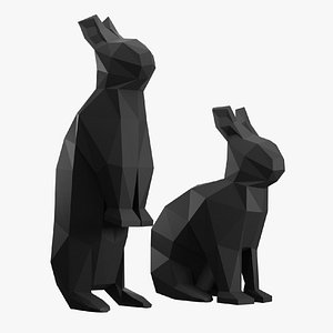Low Poly Bunny - 2 Models 3D