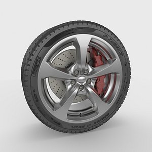 Car Wheel with Brakes