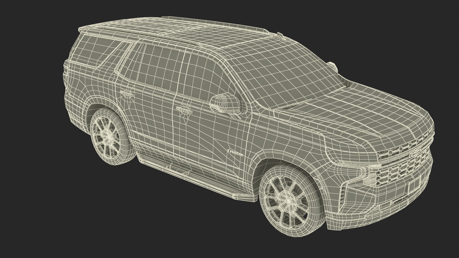 SUV Chevrolet Tahoe 2024 Black Simplified Model TurboSquid 2319872