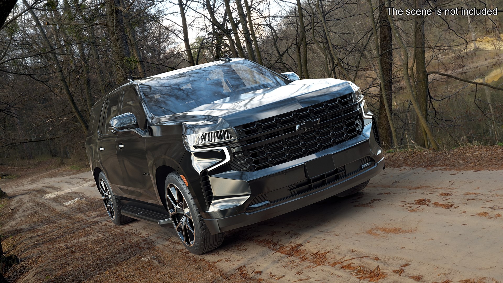 SUV Chevrolet Tahoe 2024 Black Simplified Model TurboSquid 2319872