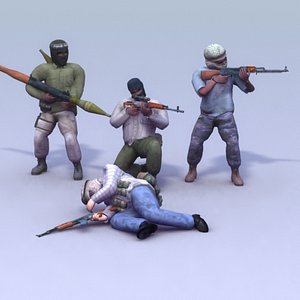 3d terrorist games ak47 model