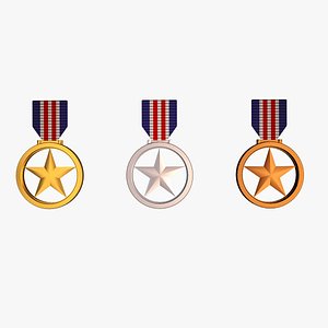 3D model star medal awards -