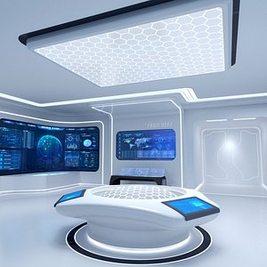 Futuristic and Exhibition Room 3D model