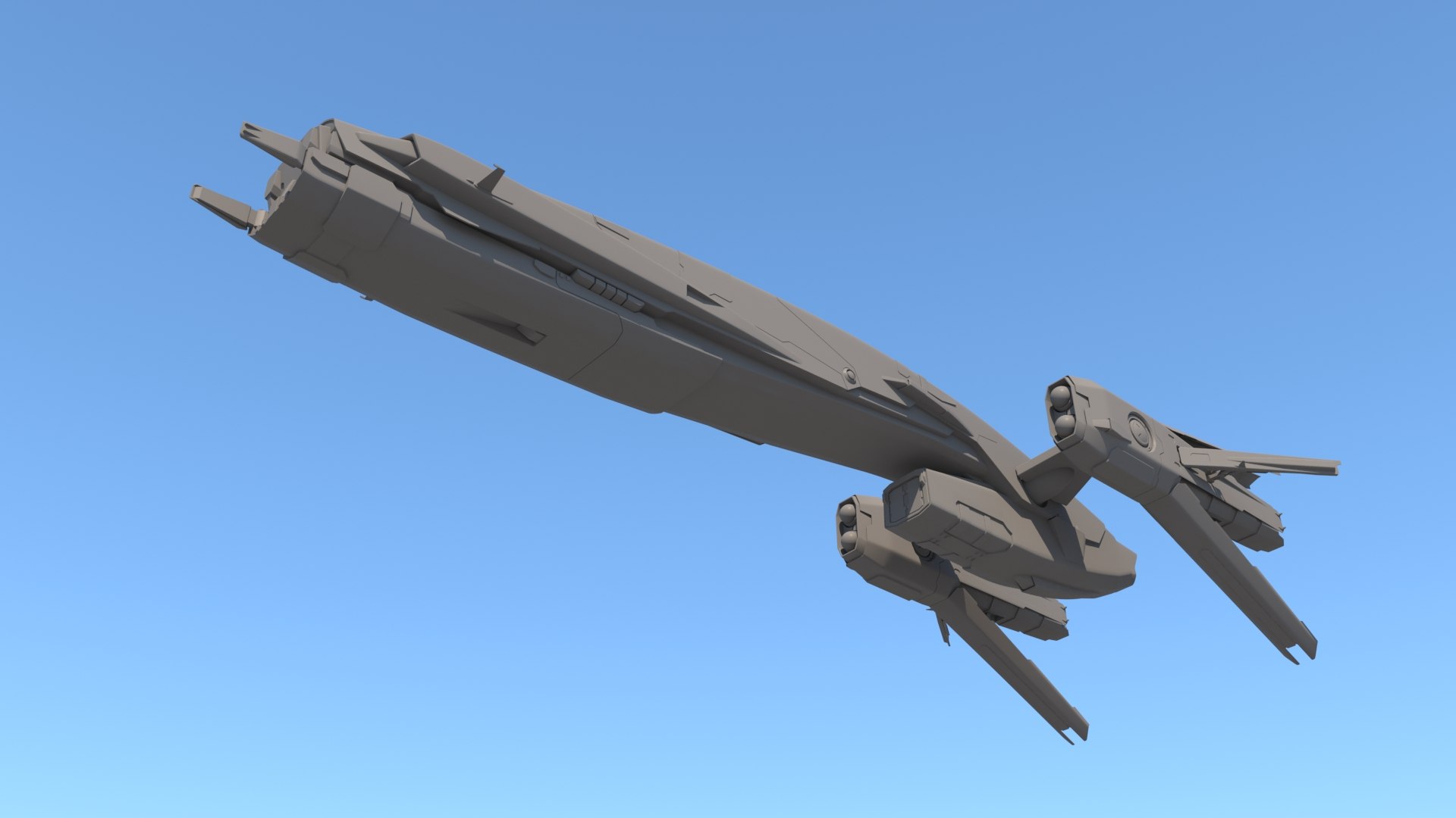 Sci Fi Space Frigate 3D Model - TurboSquid 1591556