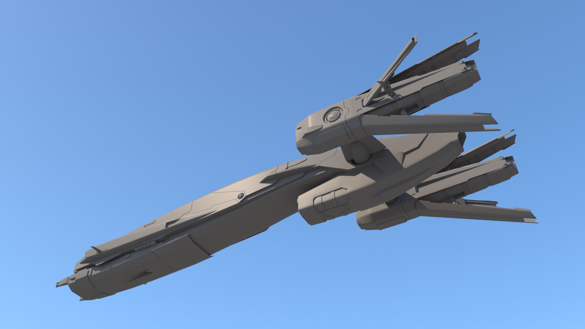 Sci Fi Space Frigate 3D Model - TurboSquid 1591556