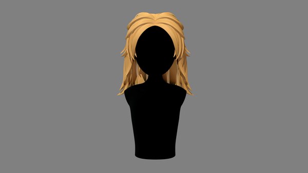 Personagem - Desenho Animado - Menina Cauda Cabelo 02 Modelo 3D