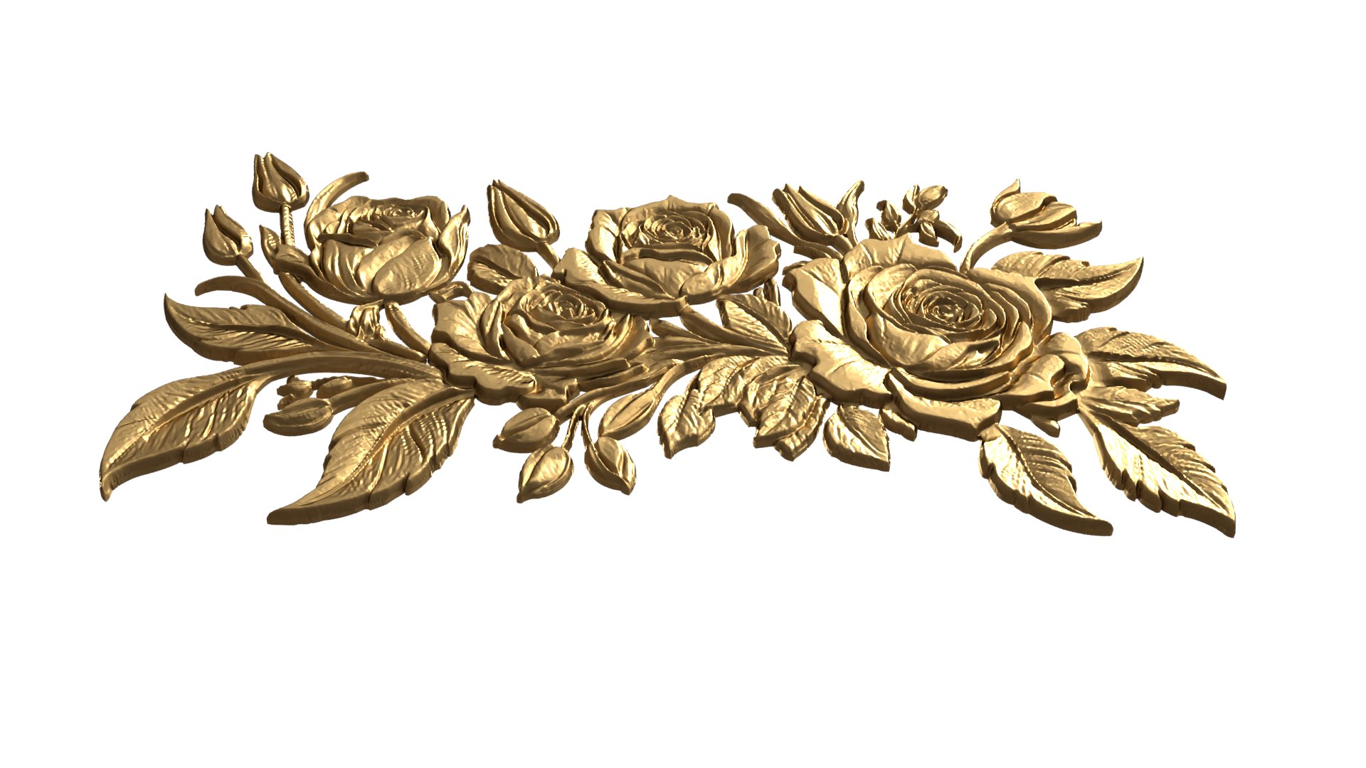 Decor Set Roses Wall Mural 50 3D Model - TurboSquid 2257744