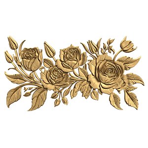 decor set Roses wall mural 50 3D model