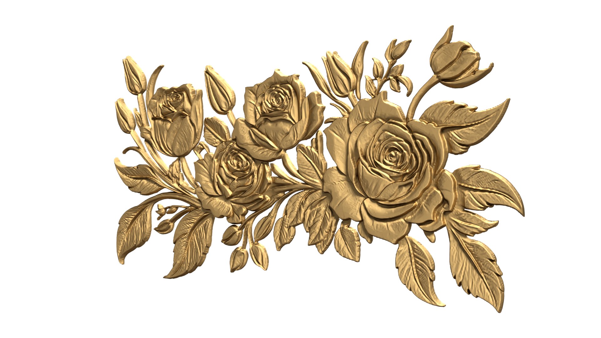 Decor Set Roses Wall Mural 50 3D Model - TurboSquid 2257744