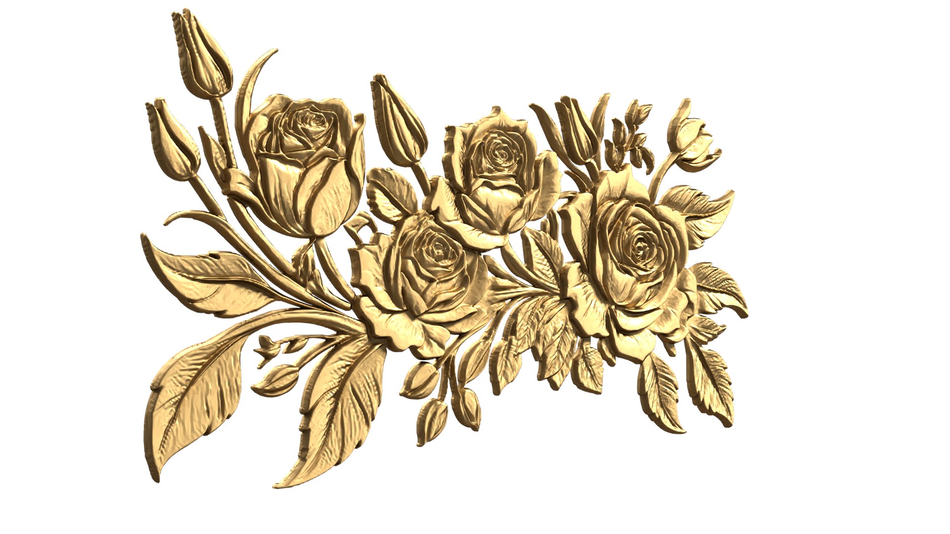 Decor Set Roses Wall Mural 50 3D Model - TurboSquid 2257744