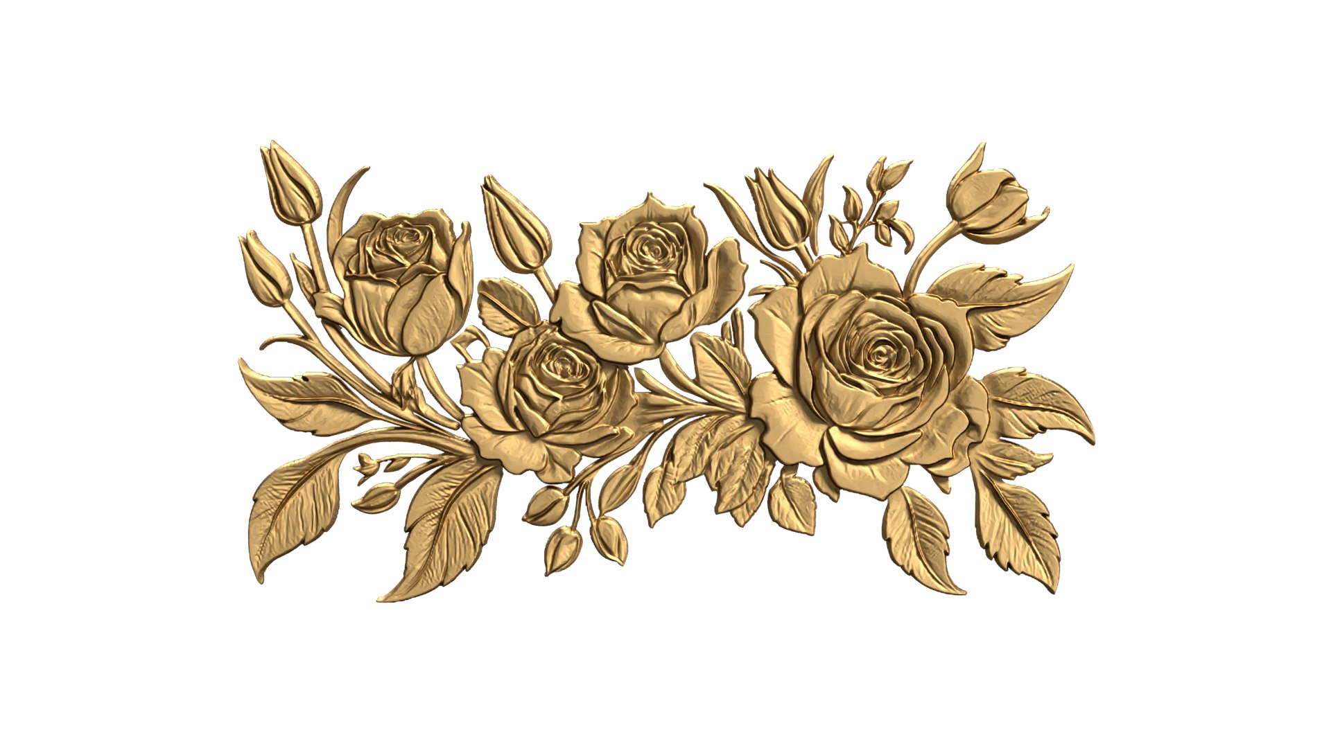Decor Set Roses Wall Mural 50 3D Model - TurboSquid 2257744