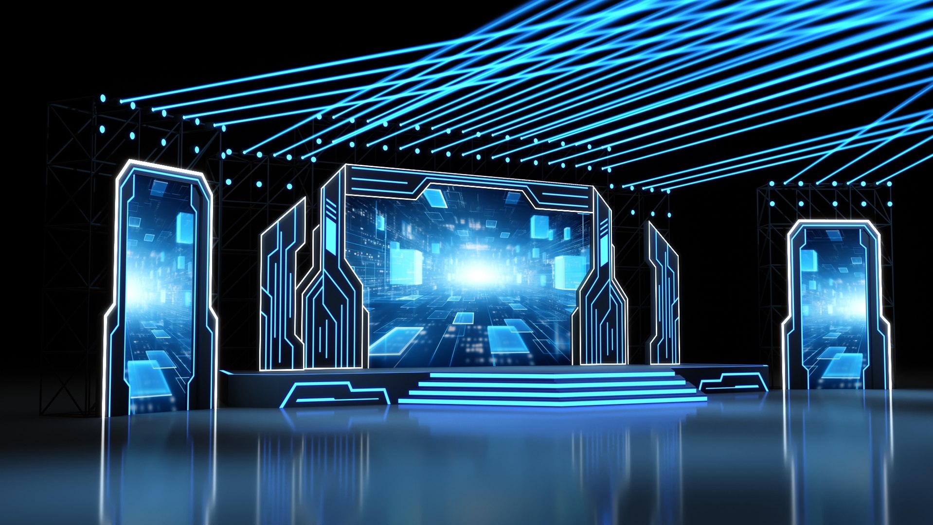 Virtual Event Stage 13 3D Model - TurboSquid 2256817