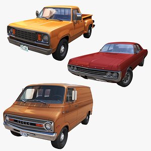 3D 70s Dodge collection model