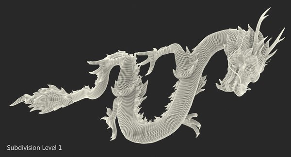 Chinese dragon silver model - TurboSquid 1377922