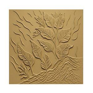 Modern Botanical Leaf wall decor Relief STL Mural CNC 423 3D model