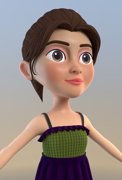 olivia cartoon character 3D