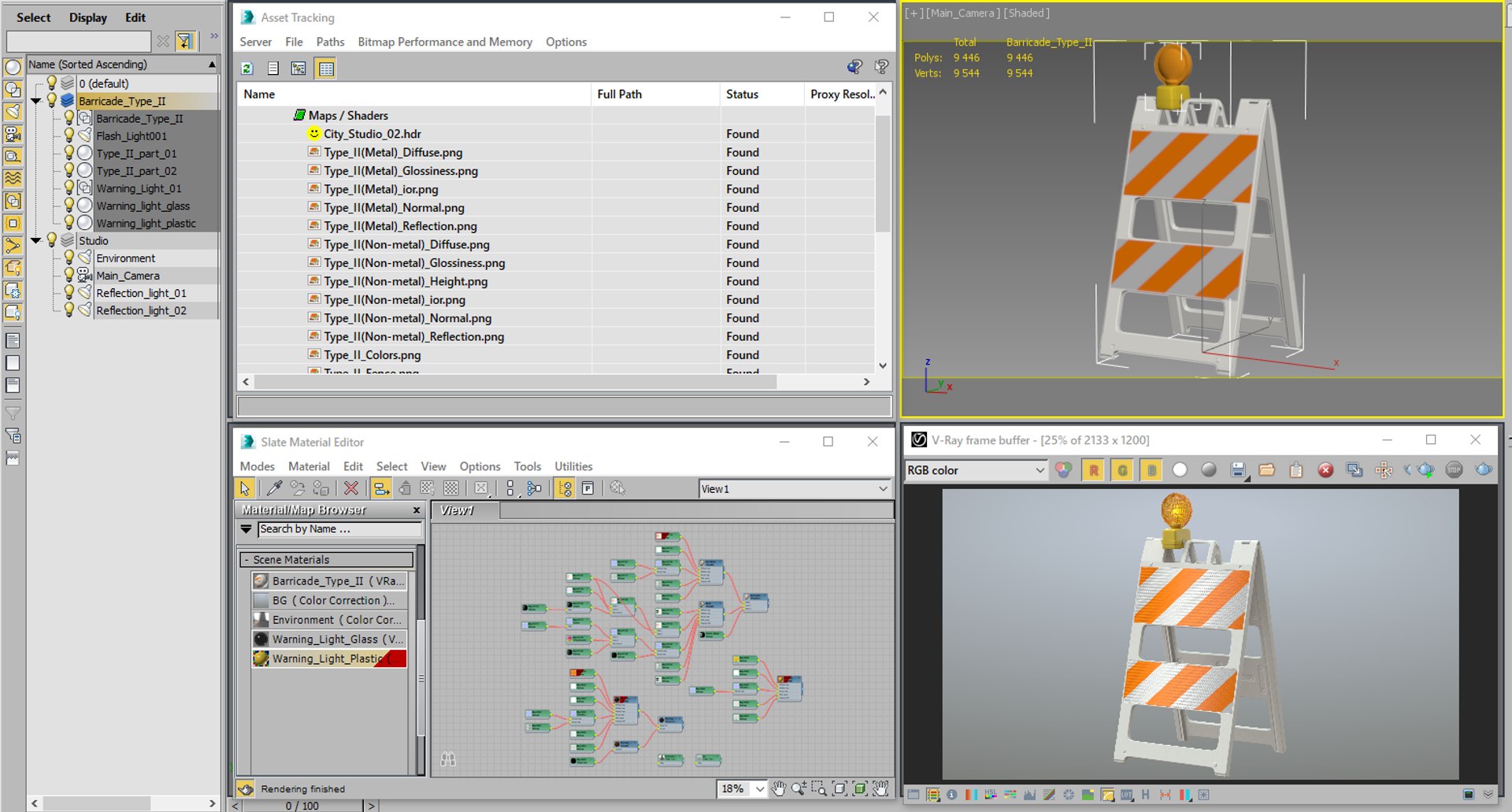 Roadworks barricade warning light 3D model - TurboSquid 1709369