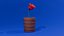 Rose rouge en pot low-poly