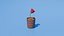 Rose rouge en pot low-poly