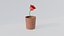Rose rouge en pot low-poly