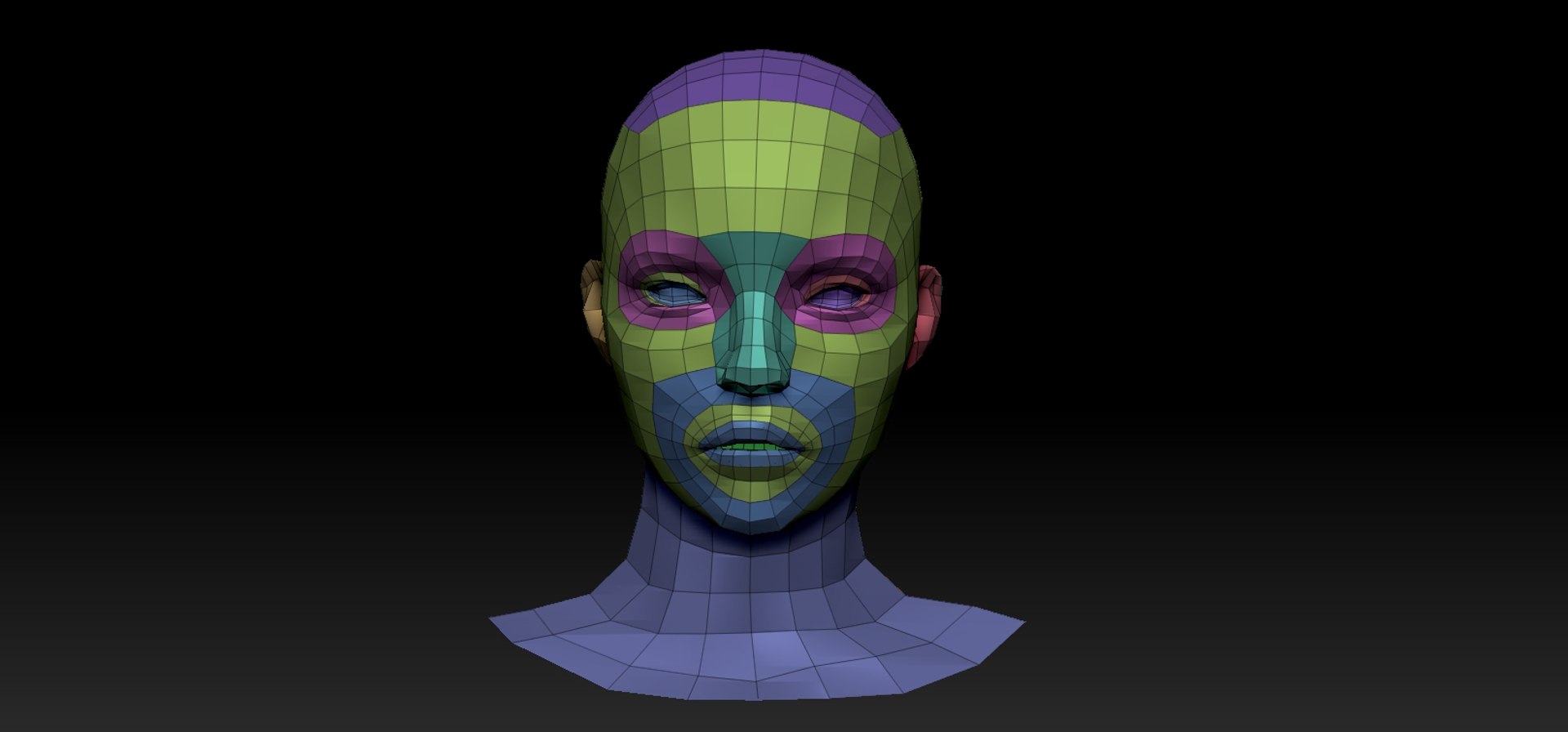 3d Female Head Base Mesh Model