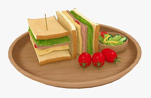 3D sandwich salad toon