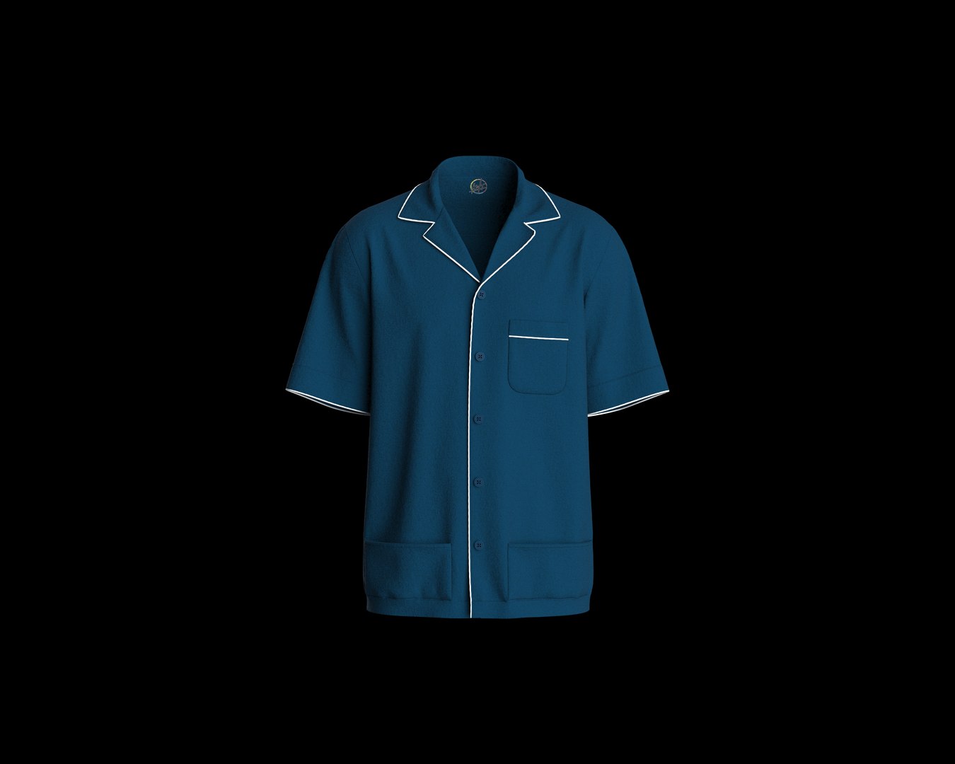 3D Mens Knit Camp Collar Shirt With Piping And Multiple Pocket ...