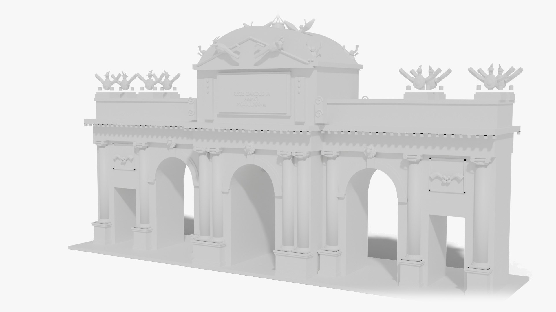 Puerta de Alcala Madrid - Alcala Gate - Neoclassical Triumphal Arch Monument model https://p.turbosquid.com/ts-thumb/gM/cQdx4I/RW/puerta_de_alcala_madrid_06_clay/jpg/1791403972/1920x1080/fit_q87/632b7faab60919df0a83a25938172b998c6a3e99/puerta_de_alcala_madrid_06_clay.jpg