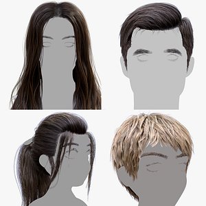 Hair Collection - Man - Woman - Boy - Girl 3D model