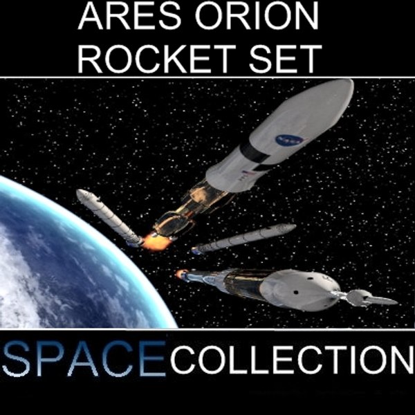 set rockets ares orion 3d model