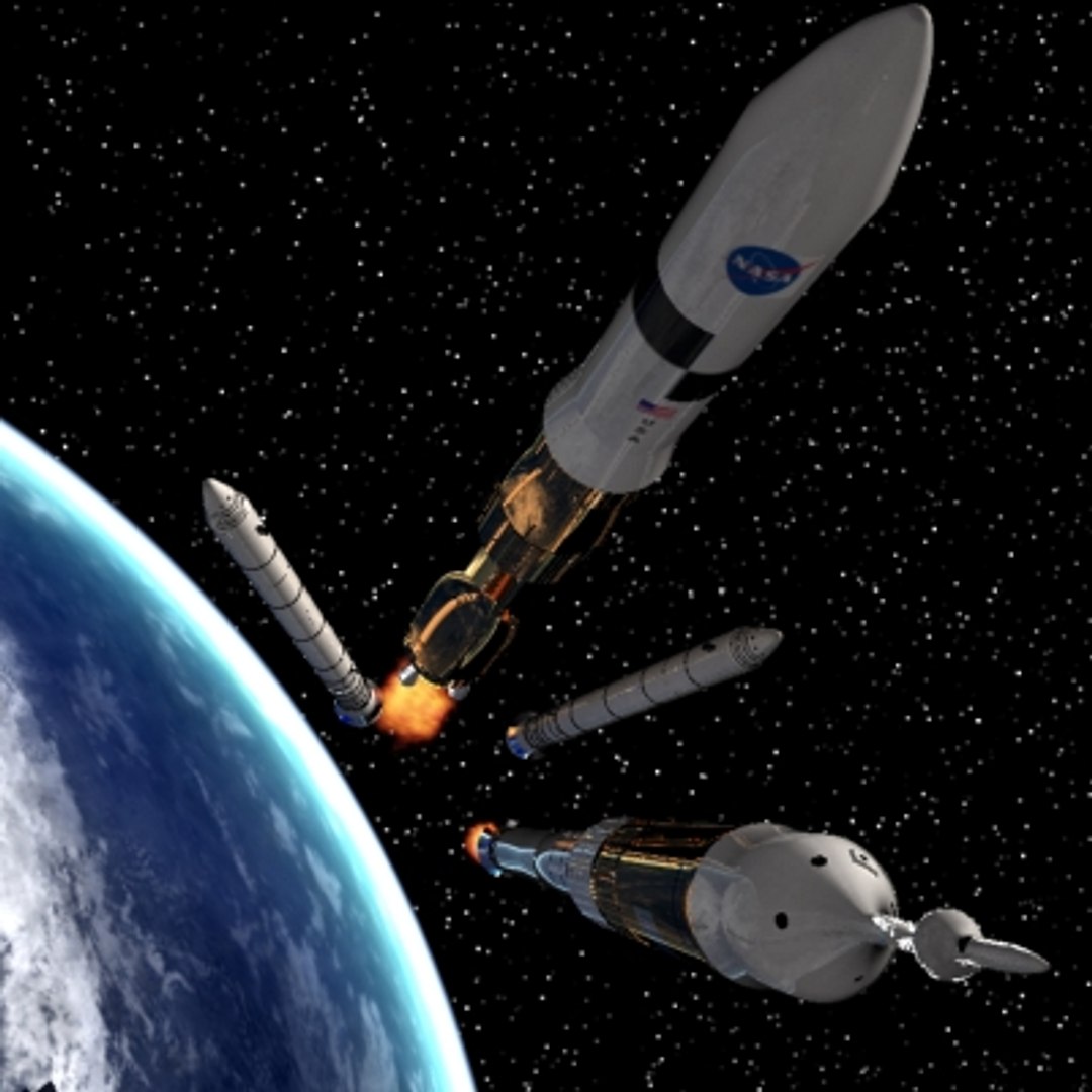 Set Rockets Ares Orion 3d Model