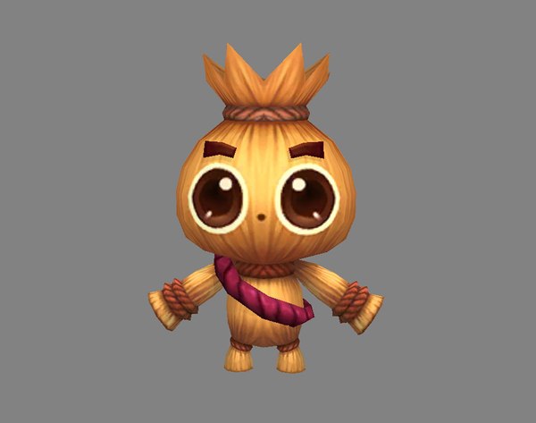 cartoon scarecrow - dummy - straw man model