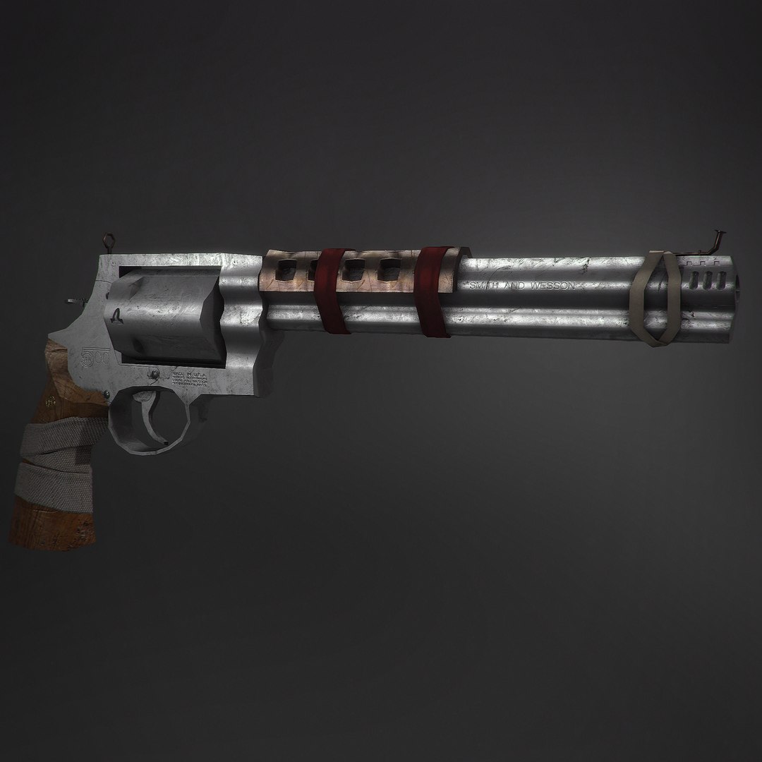 3D model post-apocalyptic weapons VR / AR / low-poly